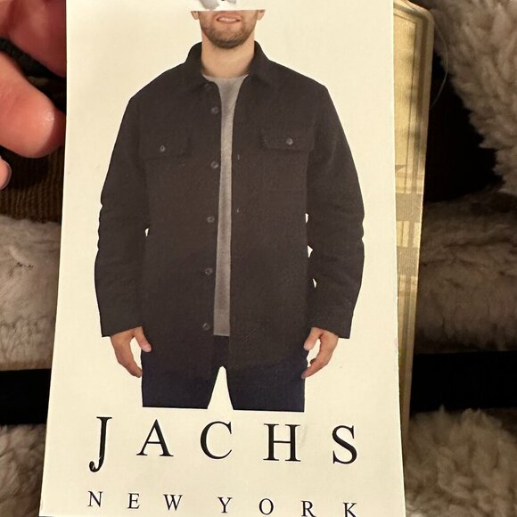 New Jachs New York Wool Blend Jacket Men's Size S Black Sherpa Lined Ragged - Picture 9 of 15